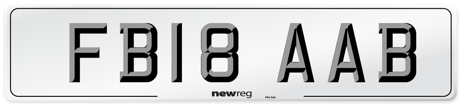 FB18 AAB Number Plate from New Reg